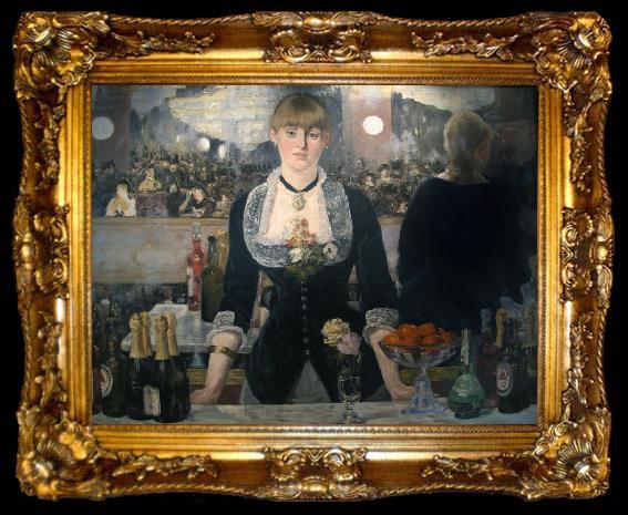 framed  Edouard Manet A Bar at the Folies-Bergere (mk09), ta009-2
